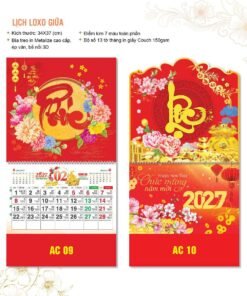 Lịch Bloc 2027 AC Mẫu AC09 (34  x  37 cm) Bộ Quà Tặng Doanh Nghiệp Thủy Tinh & Lịch in logo doanh nghiệp quà tặng Tết tại Quà Tặng Thủy Tinh VN