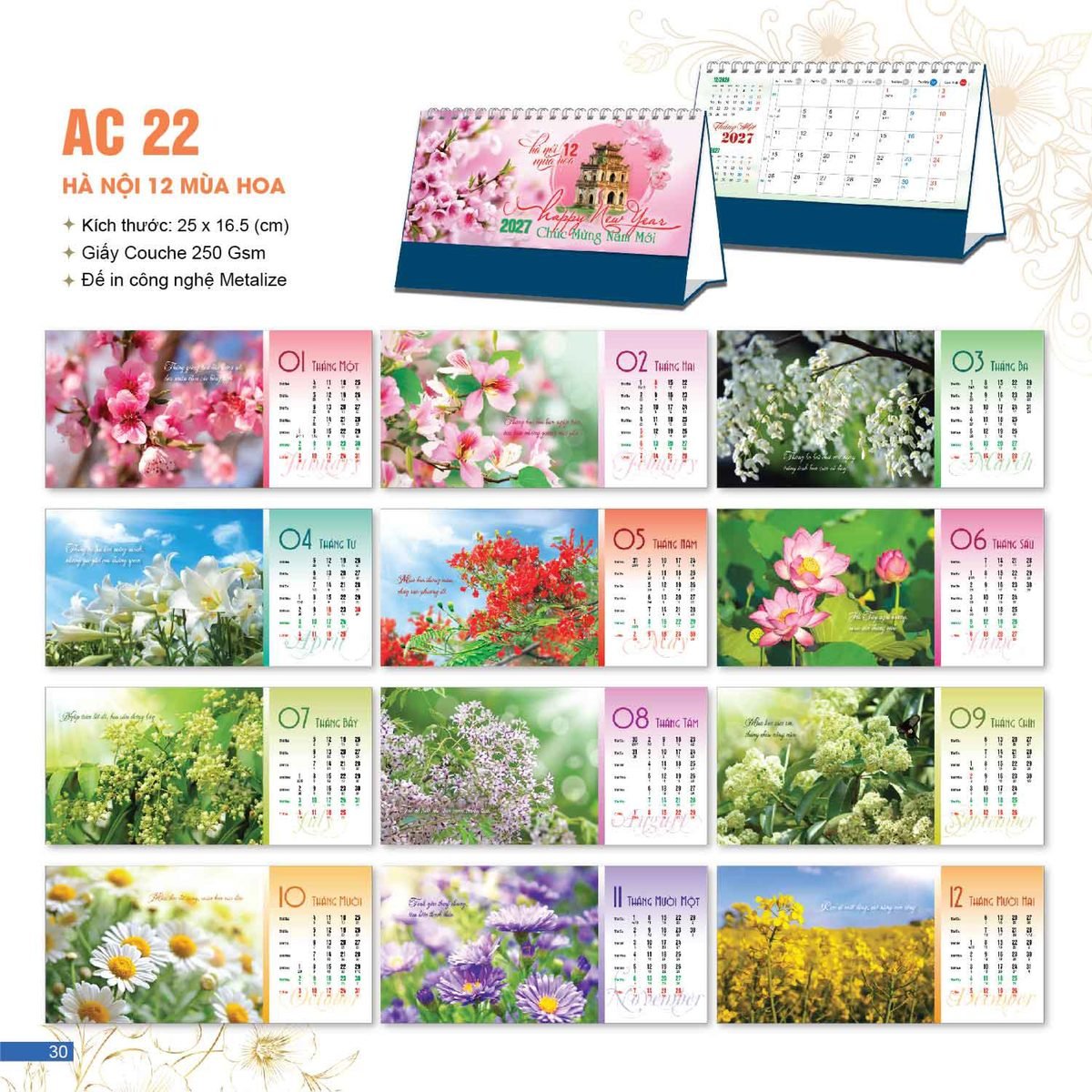 Lịch Bloc 2027 AC Mẫu AC22 - Hà Nội (25 x 16 cm) Bộ Quà Tặng Doanh Nghiệp Thủy Tinh & Lịch Lịch Bloc 2027 AC Mẫu AC22 - Hà Nội (25 x 16 cm) Bộ Quà Tặng Doanh Nghiệp Thủy Tinh & Lịch in logo doanh nghiệp quà tặng Tết tại Quà Tặng Thủy Tinh VN