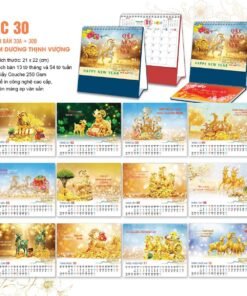 Lịch Để Bàn 2027 AC Mẫu AC30 (21 x 22 cm) Bộ Quà Tặng Doanh Nghiệp Thủy Tinh & Lịch in logo doanh nghiệp quà tặng Tết tại Quà Tặng Thủy Tinh VN