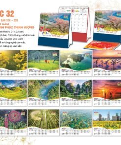 Lịch Để Bàn 2027 AC Mẫu AC32 (21 x 22 cm) Bộ Quà Tặng Doanh Nghiệp Thủy Tinh & Lịch in logo doanh nghiệp quà tặng Tết tại Quà Tặng Thủy Tinh VN