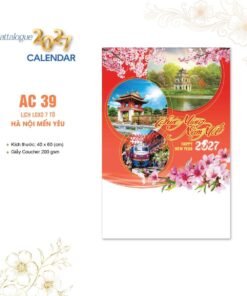 Lịch Bloc 2027 AC Mẫu AC39 (40 x 60 cm) Bộ Quà Tặng Doanh Nghiệp Thủy Tinh & Lịch in logo doanh nghiệp quà tặng Tết tại Quà Tặng Thủy Tinh VN