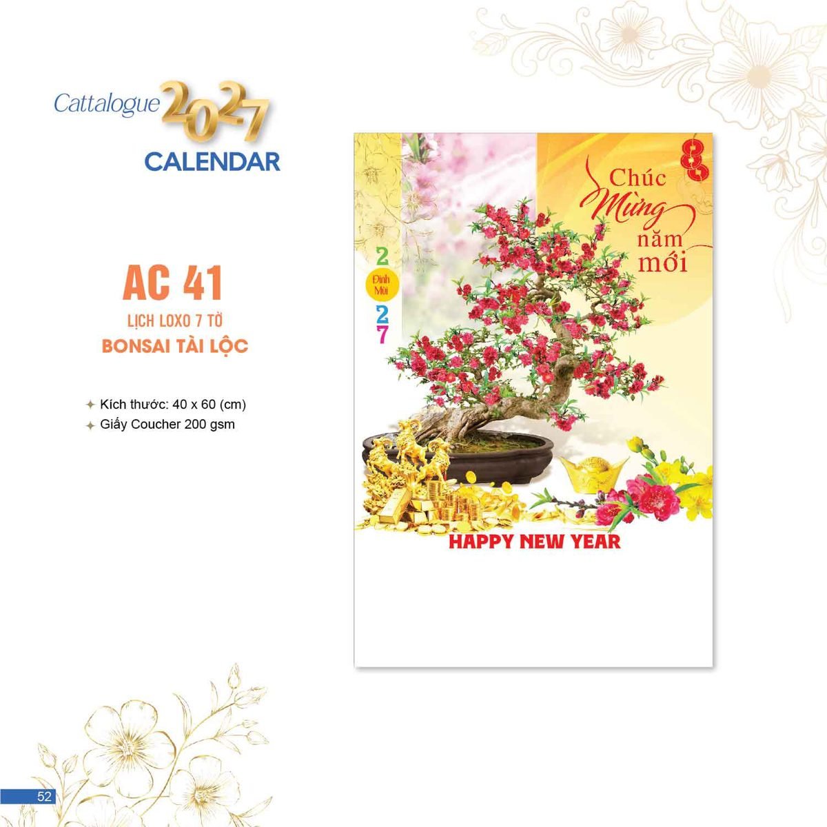 Lịch Bloc 2027 AC Mẫu AC41 (40 x 60 cm) Bộ Quà Tặng Doanh Nghiệp Thủy Tinh & Lịch Lịch Bloc 2027 AC Mẫu AC41 (40 x 60 cm) Bộ Quà Tặng Doanh Nghiệp Thủy Tinh & Lịch in logo doanh nghiệp quà tặng Tết tại Quà Tặng Thủy Tinh VN