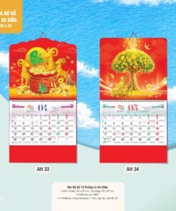 Lịch Treo Tường Lò Xo 2027 AH Mẫu AH33 (35 x 37 cm) Bộ Quà Tặng Doanh Nghiệp Thủy Tinh & Lịch in logo doanh nghiệp quà tặng Tết tại Quà Tặng Thủy Tinh VN