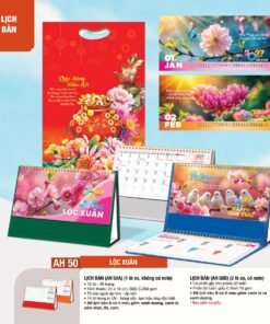 Lịch Bàn Chữ M (Có Note 52 Tuần) 2027 AH Mẫu AH50 - Lộc Xuân (24 x 16cm) Bộ Quà Tặng Doanh Nghiệp Thủy Tinh & Lịch in logo doanh nghiệp quà tặng Tết tại Quà Tặng Thủy Tinh VN