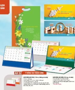 Lịch Bàn Chữ M (Có Note 52 Tuần) 2027 AH Mẫu AH52 (24 x 16cm) Bộ Quà Tặng Doanh Nghiệp Thủy Tinh & Lịch in logo doanh nghiệp quà tặng Tết tại Quà Tặng Thủy Tinh VN