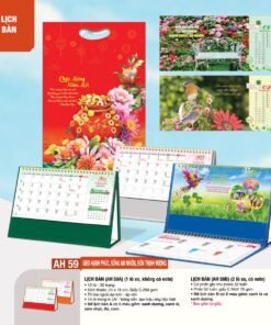 Lịch Bàn Chữ M (Có Note 52 Tuần) 2027 AH Mẫu AH59 (24 x 16cm) Bộ Quà Tặng Doanh Nghiệp Thủy Tinh & Lịch in logo doanh nghiệp quà tặng Tết tại Quà Tặng Thủy Tinh VN