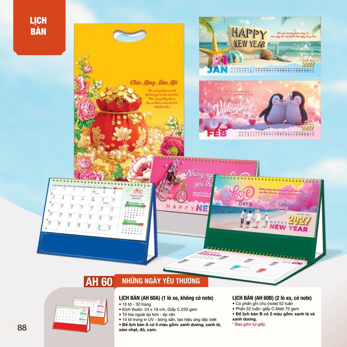 Lịch Bàn Chữ M (Có Note 52 Tuần) 2027 AH Mẫu AH60 (24 x 16cm) Bộ Quà Tặng Doanh Nghiệp Thủy Tinh & Lịch Lịch Bàn Chữ M (Có Note 52 Tuần) 2027 AH Mẫu AH60 (24 x 16cm) Bộ Quà Tặng Doanh Nghiệp Thủy Tinh & Lịch in logo doanh nghiệp quà tặng Tết tại Quà Tặng Thủy Tinh VN