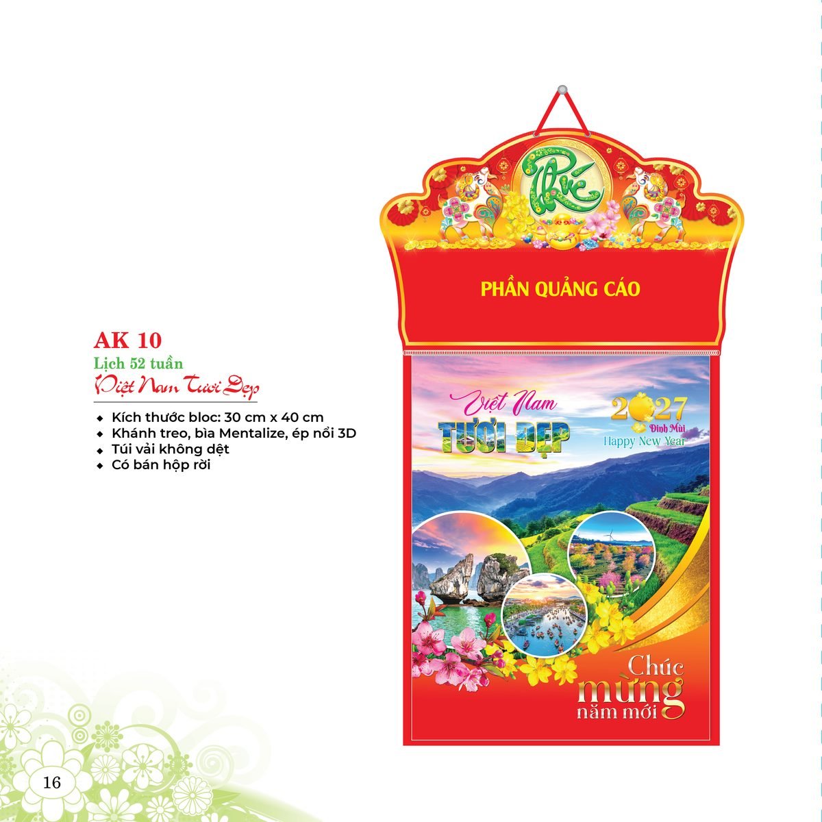 Lịch 52 Tuần 2027 AK Mẫu AK10 (28 x 202 cm) Bộ Quà Tặng Doanh Nghiệp Thủy Tinh & Lịch Lịch 52 Tuần 2027 AK Mẫu AK10 (28 x 202 cm) Bộ Quà Tặng Doanh Nghiệp Thủy Tinh & Lịch in logo doanh nghiệp quà tặng Tết tại Quà Tặng Thủy Tinh VN