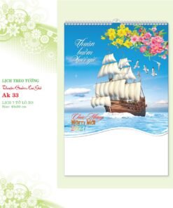 Lịch Treo Tường Lò Xo 2027 AK Mẫu AK33 (01  x  42 cm) Bộ Quà Tặng Doanh Nghiệp Thủy Tinh & Lịch in logo doanh nghiệp quà tặng Tết tại Quà Tặng Thủy Tinh VN