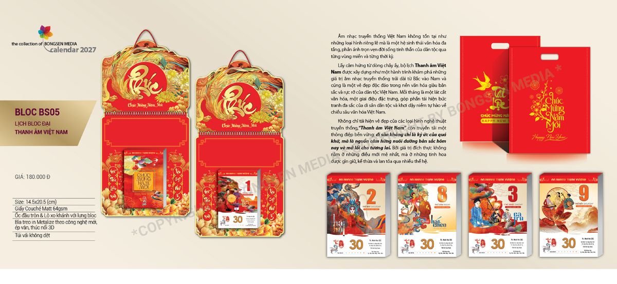 Lịch Bloc Siêu Cực Đại 2027 BS05 Bộ Quà Tặng Doanh Nghiệp Thủy Tinh & Lịch
