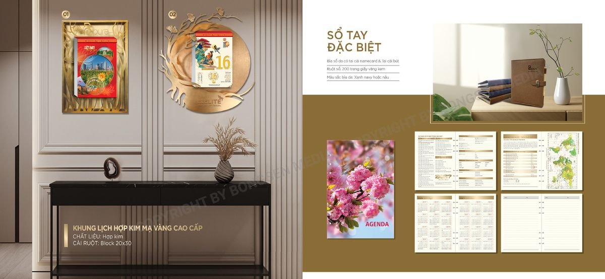 Lịch Bloc Siêu Cực Đại 2027 BS06 Bộ Quà Tặng Doanh Nghiệp Thủy Tinh & Lịch
