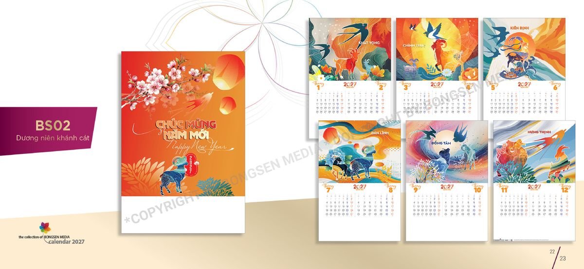 Lịch Bloc Siêu Cực Đại 2027 BS12 Bộ Quà Tặng Doanh Nghiệp Thủy Tinh & Lịch