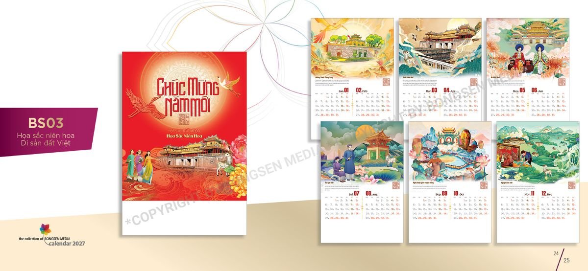 Lịch Bloc Siêu Cực Đại 2027 BS13 Bộ Quà Tặng Doanh Nghiệp Thủy Tinh & Lịch