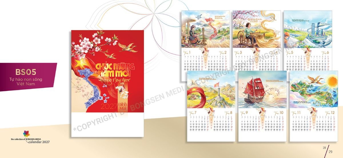 Lịch Bloc Siêu Cực Đại 2027 BS15 Bộ Quà Tặng Doanh Nghiệp Thủy Tinh & Lịch