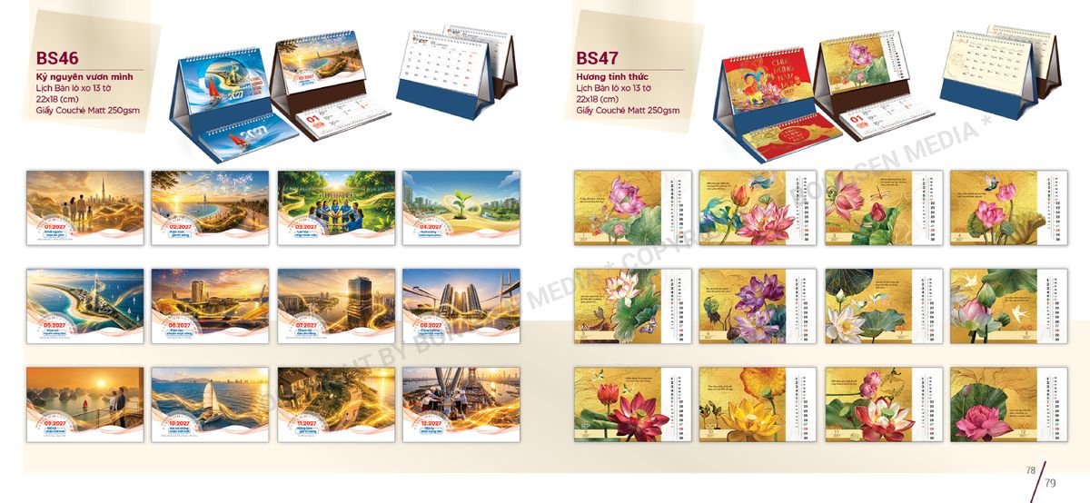 Lịch 52 Tuần BS 2027 BS40 Bộ Quà Tặng Doanh Nghiệp Thủy Tinh & Lịch