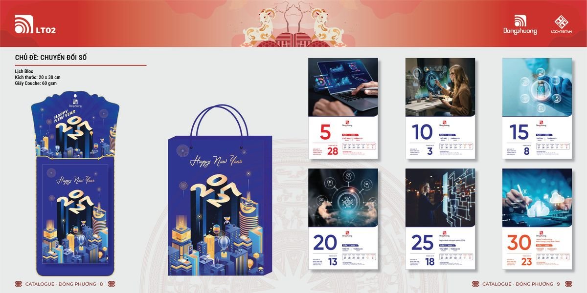 Lịch Bloc ĐP 2027 DP03 Bộ Quà Tặng Doanh Nghiệp Thủy Tinh & Lịch