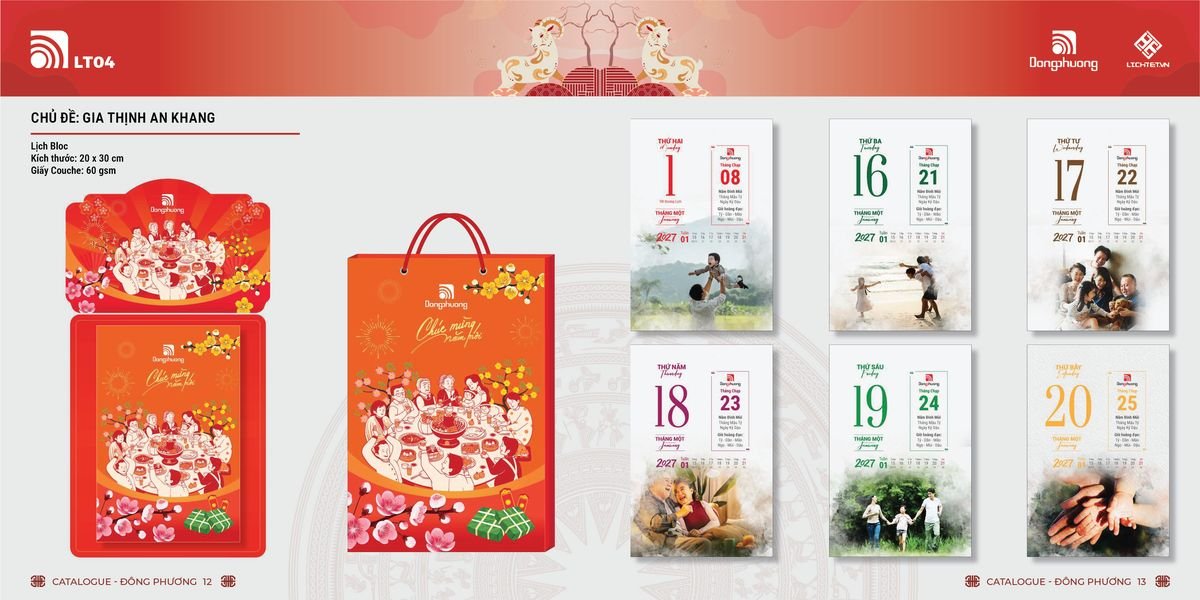 Lịch Bloc ĐP 2027 DP05 Bộ Quà Tặng Doanh Nghiệp Thủy Tinh & Lịch