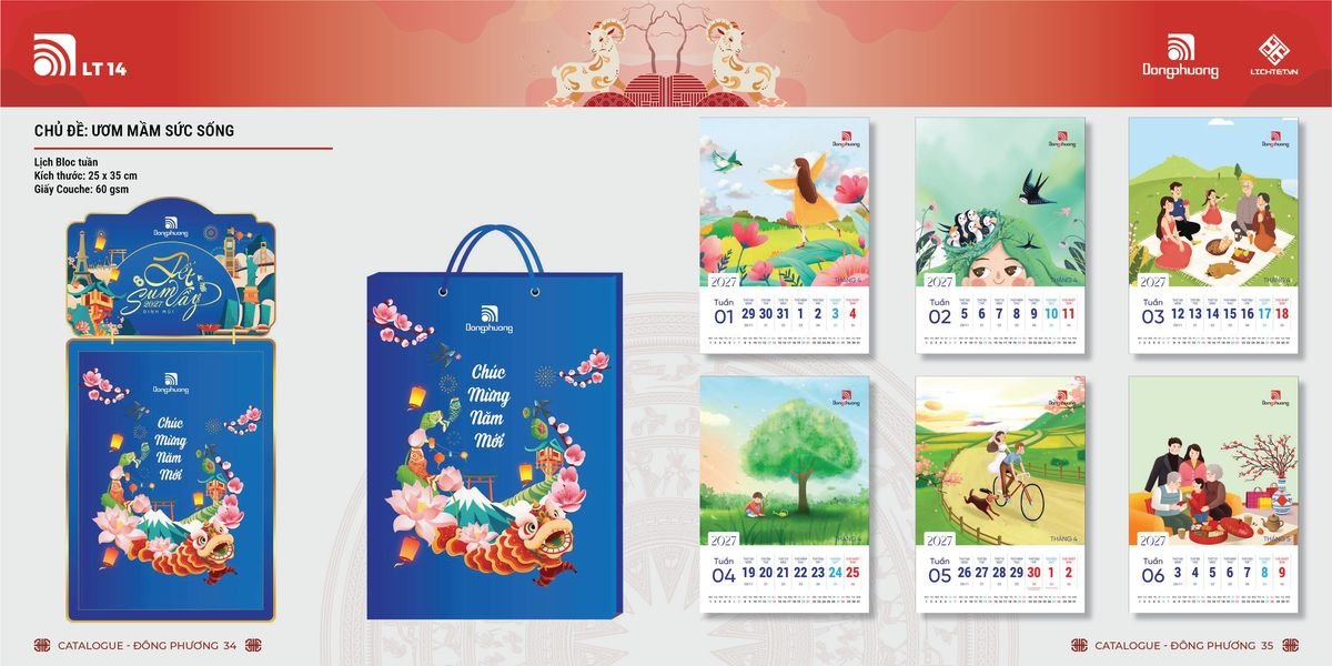 Lịch Bloc Đông Phương 2027 DP16 Bộ Quà Tặng Doanh Nghiệp Thủy Tinh & Lịch