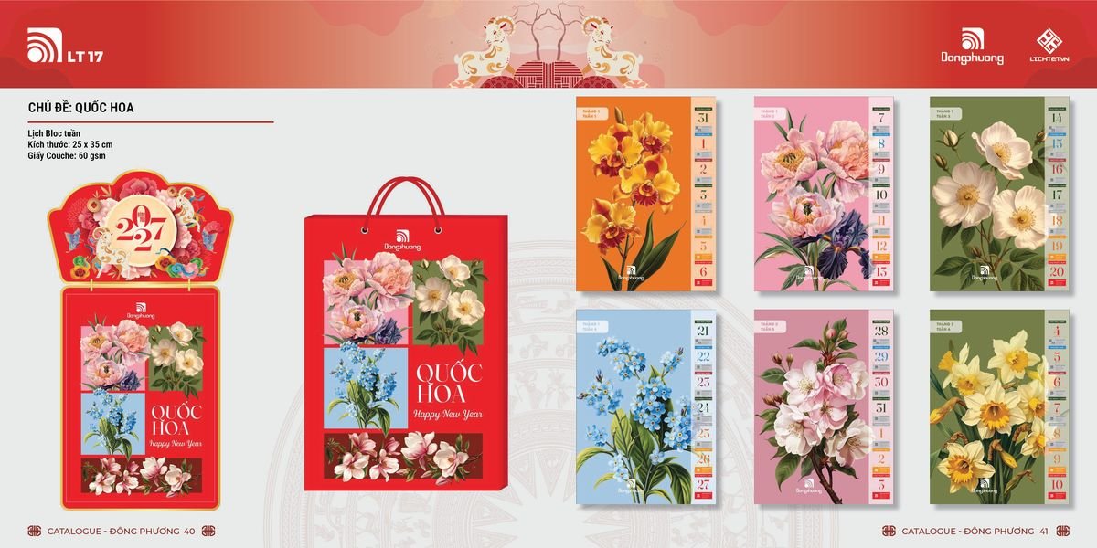 Lịch Bloc ĐP 2027 DP19 Bộ Quà Tặng Doanh Nghiệp Thủy Tinh & Lịch