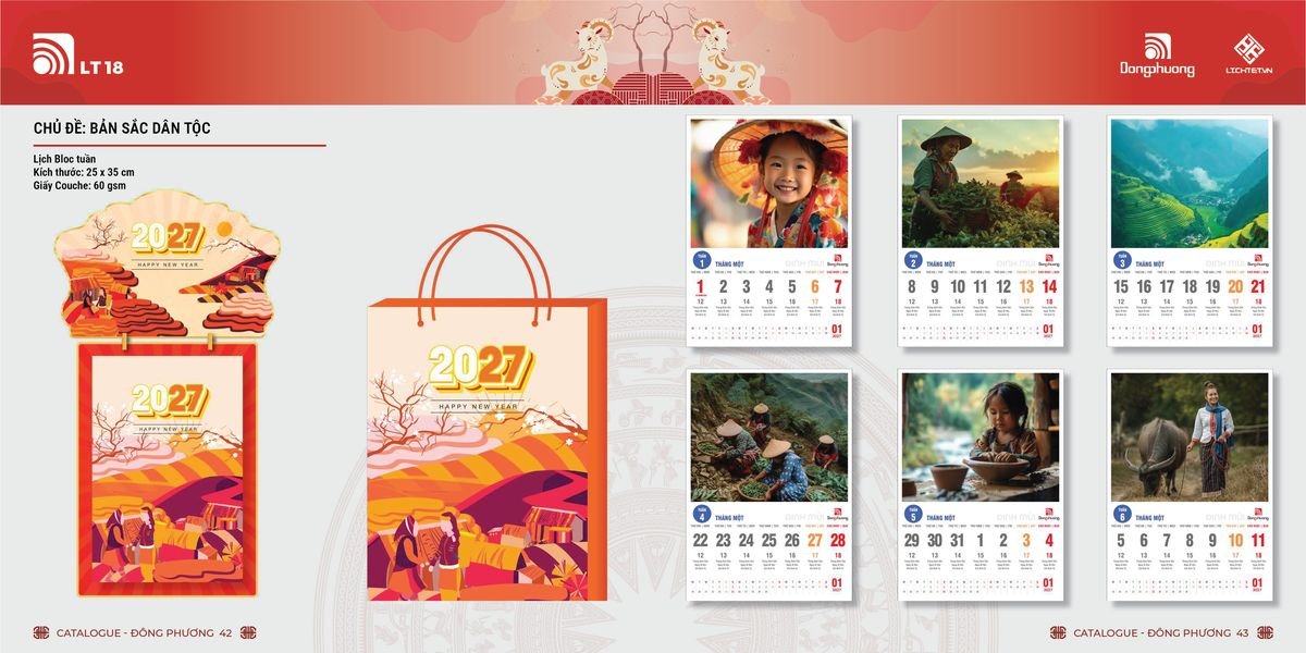 Lịch Bloc Đông Phương 2027 DP20 Bộ Quà Tặng Doanh Nghiệp Thủy Tinh & Lịch