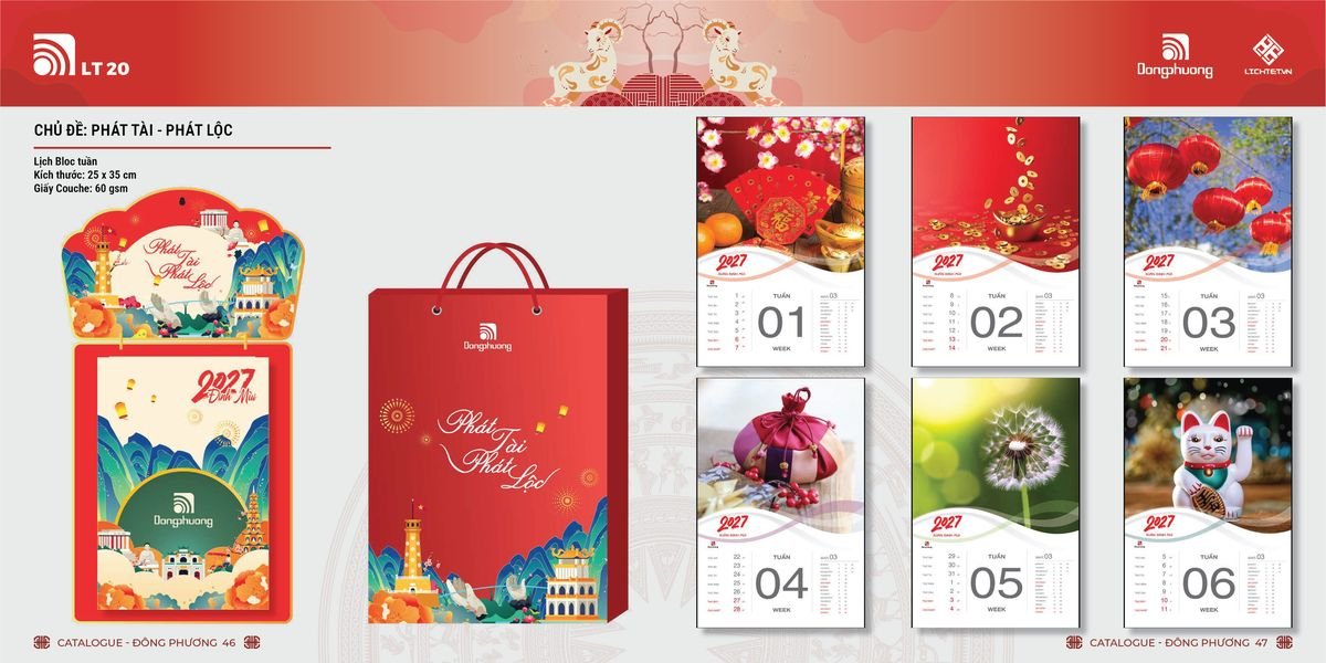 Lịch Bloc Đông Phương 2027 DP22 Bộ Quà Tặng Doanh Nghiệp Thủy Tinh & Lịch
