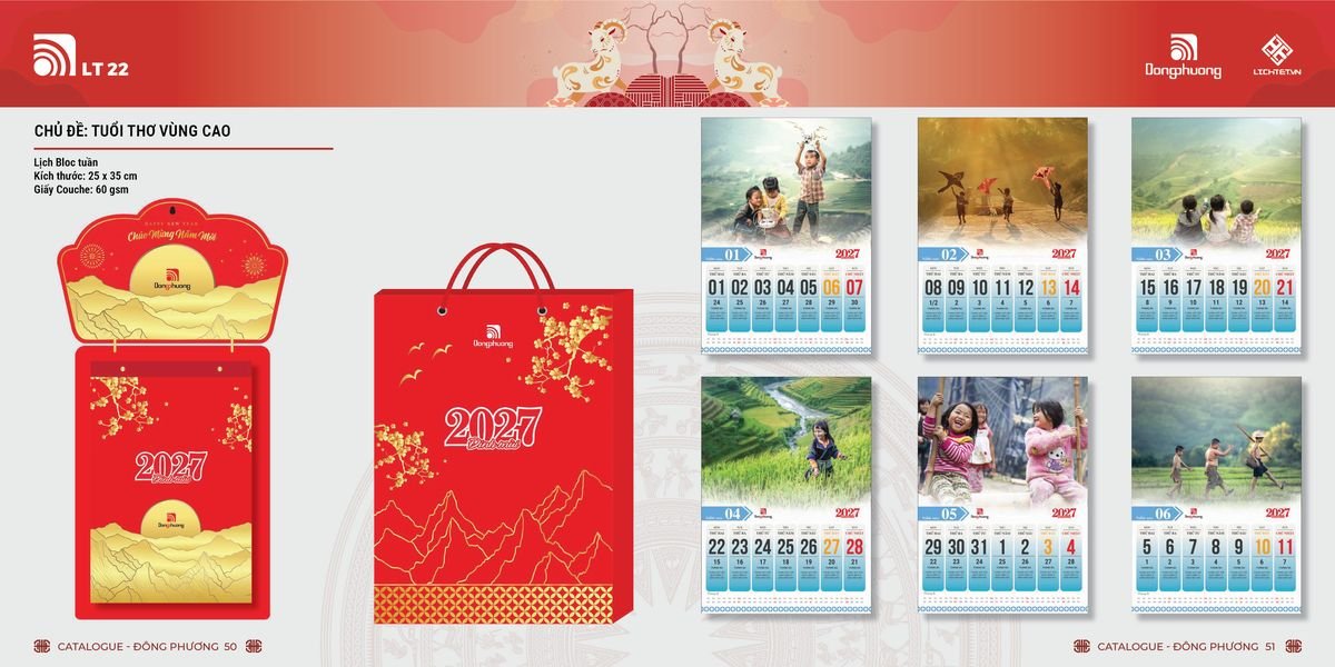 Lịch Bloc Đông Phương 2027 DP24 Bộ Quà Tặng Doanh Nghiệp Thủy Tinh & Lịch