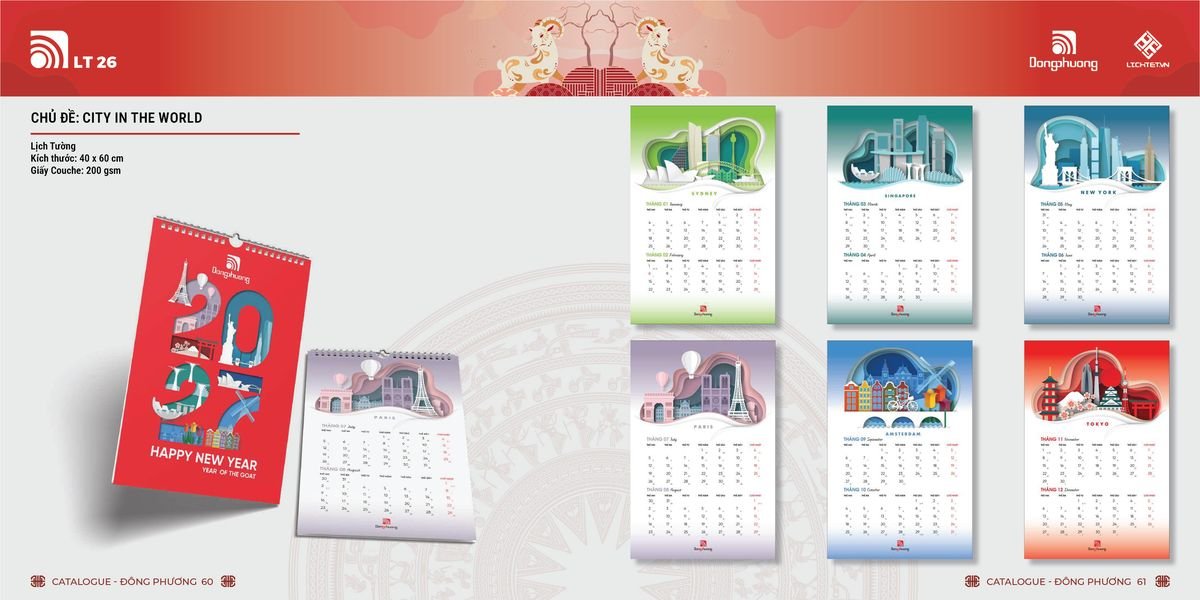 Lịch Bloc Đông Phương 2027 DP29 Bộ Quà Tặng Doanh Nghiệp Thủy Tinh & Lịch
