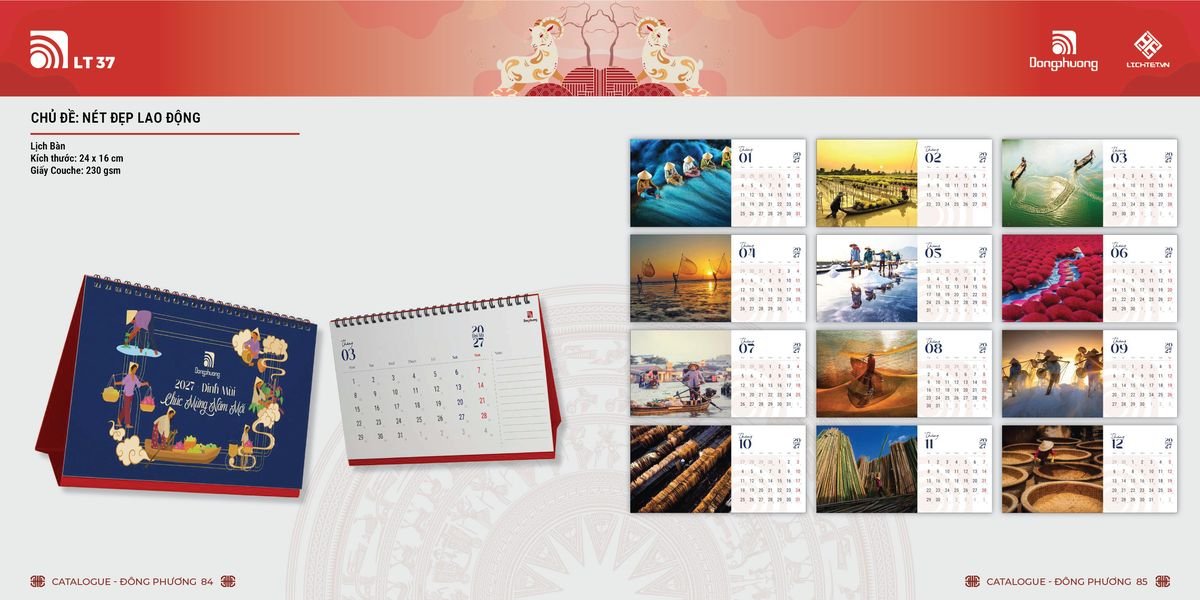 Lịch Bloc Đông Phương 2027 DP41 Bộ Quà Tặng Doanh Nghiệp Thủy Tinh & Lịch
