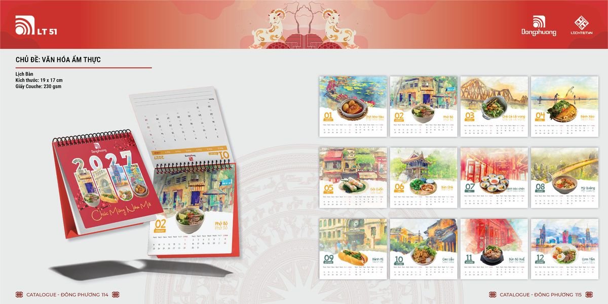 Lịch Bloc Đông Phương 2027 DP56 Bộ Quà Tặng Doanh Nghiệp Thủy Tinh & Lịch