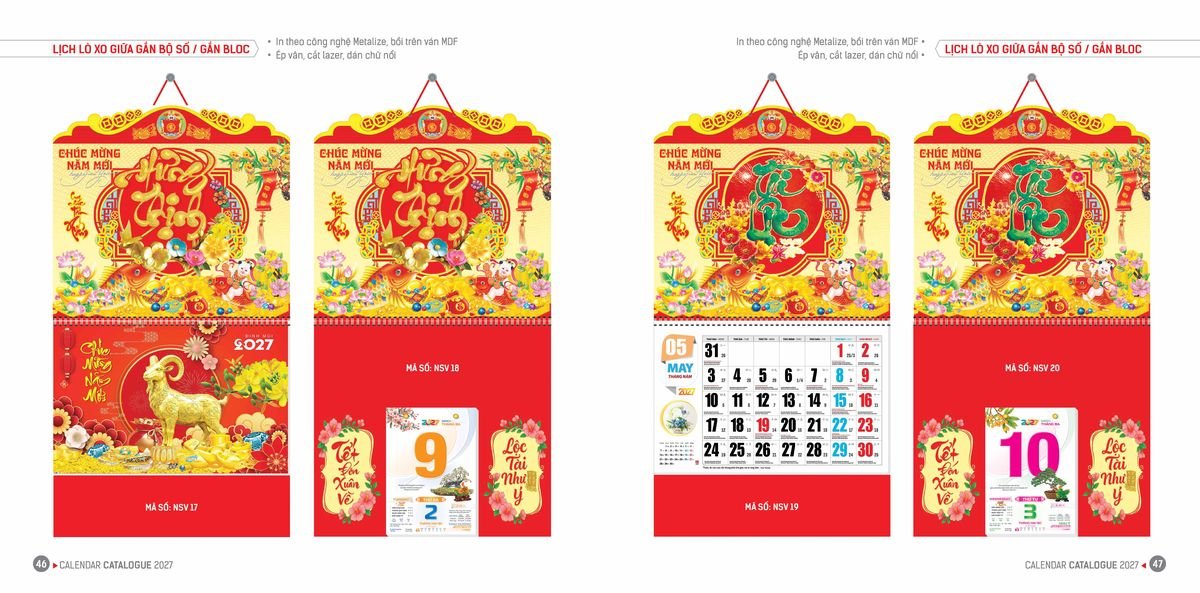 Lịch Bloc Hoa Niên 2027 ĐP DPHN22 Bộ Quà Tặng Doanh Nghiệp Thủy Tinh & Lịch