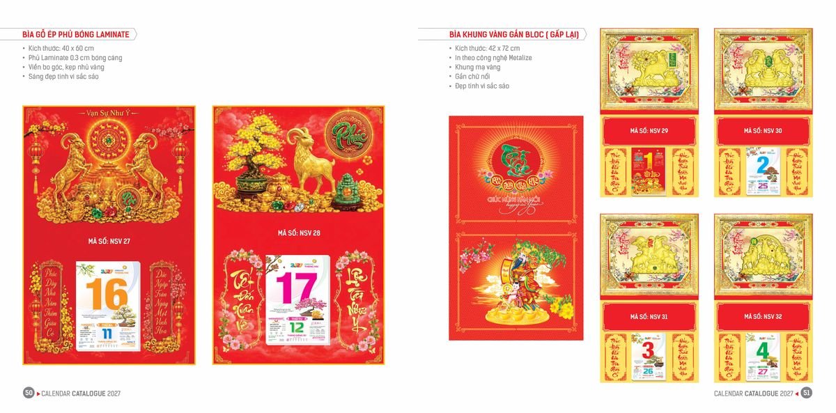 Lịch Bloc Hoa Niên 2027 ĐP DPHN24 Bộ Quà Tặng Doanh Nghiệp Thủy Tinh & Lịch