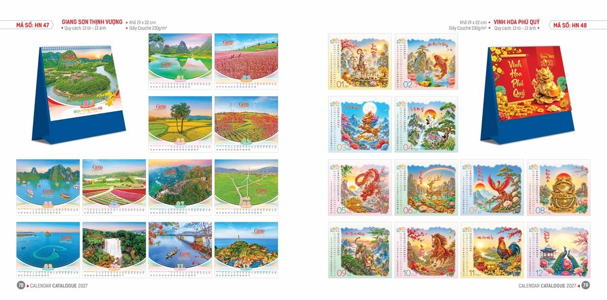 Lịch Bloc Hoa Niên 2027 ĐP DPHN38 Bộ Quà Tặng Doanh Nghiệp Thủy Tinh & Lịch