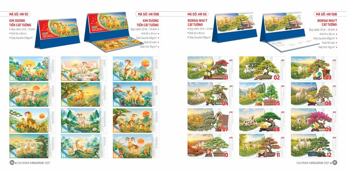 Lịch Bloc Hoa Niên 2027 ĐP DPHN42 Bộ Quà Tặng Doanh Nghiệp Thủy Tinh & Lịch