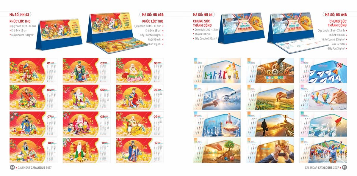 Lịch Bloc Hoa Niên 2027 ĐP DPHN46 Bộ Quà Tặng Doanh Nghiệp Thủy Tinh & Lịch