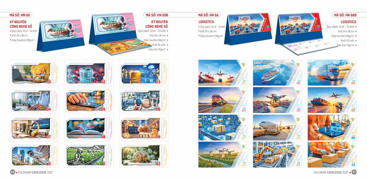 Lịch Bloc Hoa Niên 2027 ĐP DPHN47 Bộ Quà Tặng Doanh Nghiệp Thủy Tinh & Lịch