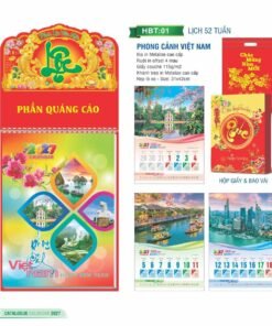 Lịch 52 Tuần 2027 HBT Mẫu HBT01 (31 x 42cm) Bộ Quà Tặng Doanh Nghiệp Thủy Tinh & Lịch in logo doanh nghiệp quà tặng Tết tại Quà Tặng Thủy Tinh VN