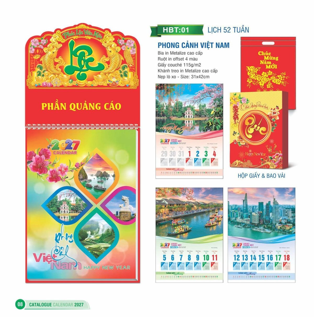 Lịch 52 Tuần 2027 HBT Mẫu HBT02 (31 x 42cm) Bộ Quà Tặng Doanh Nghiệp Thủy Tinh & Lịch Lịch 52 Tuần 2027 HBT Mẫu HBT02 (31 x 42cm) Bộ Quà Tặng Doanh Nghiệp Thủy Tinh & Lịch in logo doanh nghiệp quà tặng Tết tại Quà Tặng Thủy Tinh VN