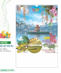 Lịch Treo Tường Lò Xo 2027 HBT Mẫu HBT03 (40 x 60cm) Bộ Quà Tặng Doanh Nghiệp Thủy Tinh & Lịch in logo doanh nghiệp quà tặng Tết tại Quà Tặng Thủy Tinh VN