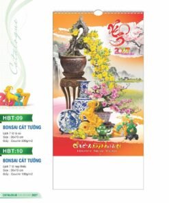 Lịch Treo Tường Lò Xo 2027 HBT Mẫu HBT09 (36 x 70cm) Bộ Quà Tặng Doanh Nghiệp Thủy Tinh & Lịch in logo doanh nghiệp quà tặng Tết tại Quà Tặng Thủy Tinh VN
