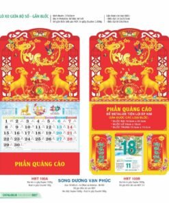 Lịch Treo Tường Lò Xo 2027 HBT Mẫu HBT100A (23  x  24 cm) Bộ Quà Tặng Doanh Nghiệp Thủy Tinh & Lịch in logo doanh nghiệp quà tặng Tết tại Quà Tặng Thủy Tinh VN