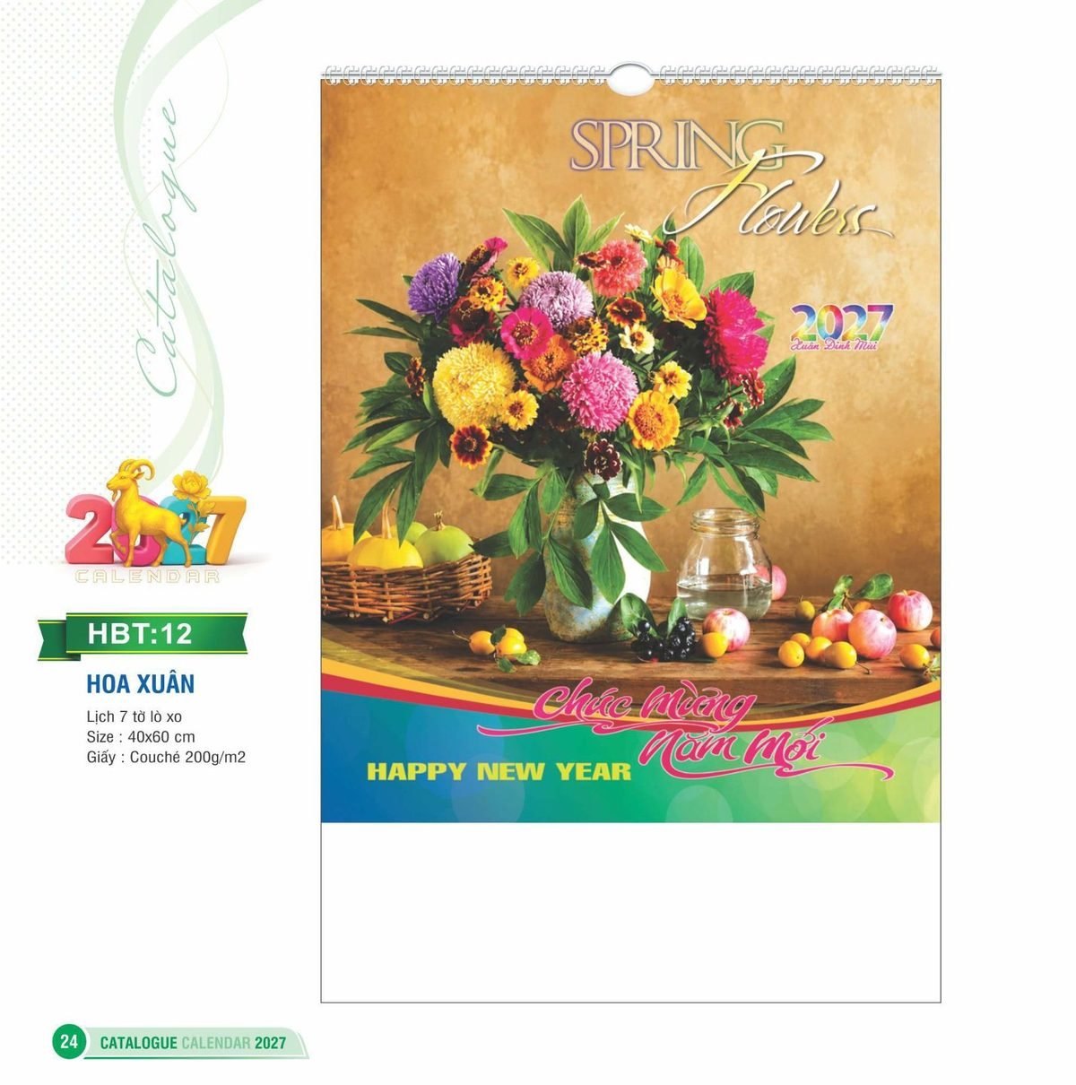 Lịch Treo Tường Lò Xo 2027 HBT Mẫu HBT12 (40 x 60cm) Bộ Quà Tặng Doanh Nghiệp Thủy Tinh & Lịch Lịch Treo Tường Lò Xo 2027 HBT Mẫu HBT12 (40 x 60cm) Bộ Quà Tặng Doanh Nghiệp Thủy Tinh & Lịch in logo doanh nghiệp quà tặng Tết tại Quà Tặng Thủy Tinh VN