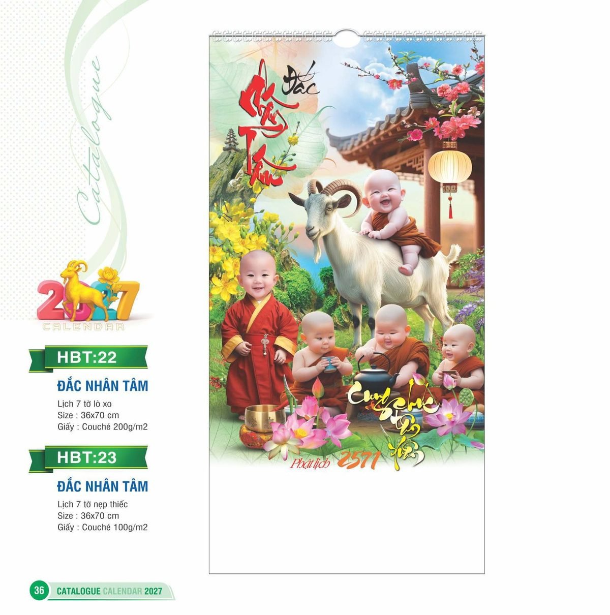 Lịch Treo Tường Lò Xo 2027 HBT Mẫu HBT22 (36 x 70cm) Bộ Quà Tặng Doanh Nghiệp Thủy Tinh & Lịch Lịch Treo Tường Lò Xo 2027 HBT Mẫu HBT22 (36 x 70cm) Bộ Quà Tặng Doanh Nghiệp Thủy Tinh & Lịch in logo doanh nghiệp quà tặng Tết tại Quà Tặng Thủy Tinh VN