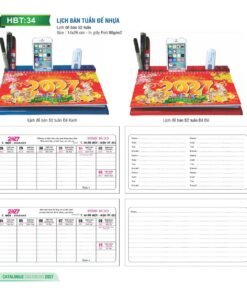 Lịch Để Bàn 2027 HBT Mẫu HBT34 (14 x 26cm) Bộ Quà Tặng Doanh Nghiệp Thủy Tinh & Lịch in logo doanh nghiệp quà tặng Tết tại Quà Tặng Thủy Tinh VN