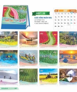 Lịch Để Bàn 2027 HBT Mẫu HBT38 (19 x 21cm) Bộ Quà Tặng Doanh Nghiệp Thủy Tinh & Lịch in logo doanh nghiệp quà tặng Tết tại Quà Tặng Thủy Tinh VN