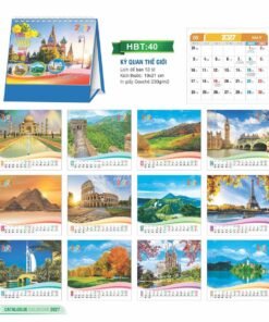 Lịch Để Bàn 2027 HBT Mẫu HBT40 (19 x 21cm) Bộ Quà Tặng Doanh Nghiệp Thủy Tinh & Lịch in logo doanh nghiệp quà tặng Tết tại Quà Tặng Thủy Tinh VN