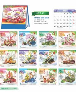 Lịch Để Bàn 2027 HBT Mẫu HBT42 (19 x 21cm) Bộ Quà Tặng Doanh Nghiệp Thủy Tinh & Lịch in logo doanh nghiệp quà tặng Tết tại Quà Tặng Thủy Tinh VN