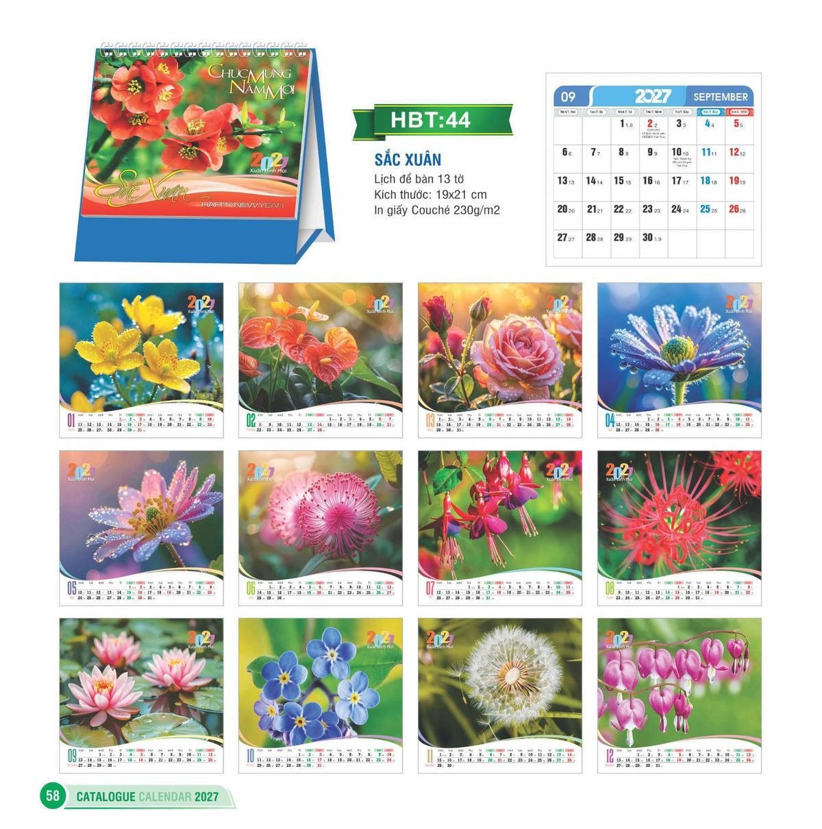 Lịch Để Bàn 2027 HBT Mẫu HBT44 (19 x 21cm) Bộ Quà Tặng Doanh Nghiệp Thủy Tinh & Lịch Lịch Để Bàn 2027 HBT Mẫu HBT44 (19 x 21cm) Bộ Quà Tặng Doanh Nghiệp Thủy Tinh & Lịch in logo doanh nghiệp quà tặng Tết tại Quà Tặng Thủy Tinh VN