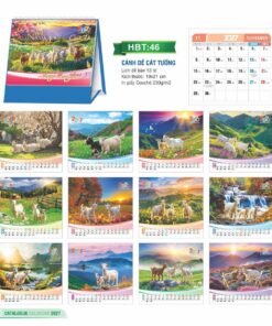 Lịch Để Bàn 2027 HBT Mẫu HBT46 (19 x 21cm) Bộ Quà Tặng Doanh Nghiệp Thủy Tinh & Lịch in logo doanh nghiệp quà tặng Tết tại Quà Tặng Thủy Tinh VN
