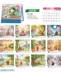 Lịch Để Bàn 2027 HBT Mẫu HBT49 (19 x 21cm) Bộ Quà Tặng Doanh Nghiệp Thủy Tinh & Lịch in logo doanh nghiệp quà tặng Tết tại Quà Tặng Thủy Tinh VN