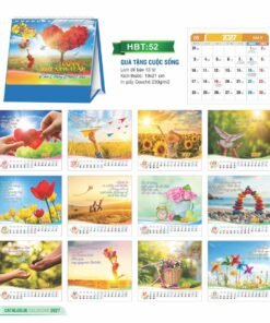 Lịch Để Bàn 2027 HBT Mẫu HBT53 (19 x 21cm) Bộ Quà Tặng Doanh Nghiệp Thủy Tinh & Lịch in logo doanh nghiệp quà tặng Tết tại Quà Tặng Thủy Tinh VN
